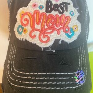 Best Mom Embroidered Black Cap